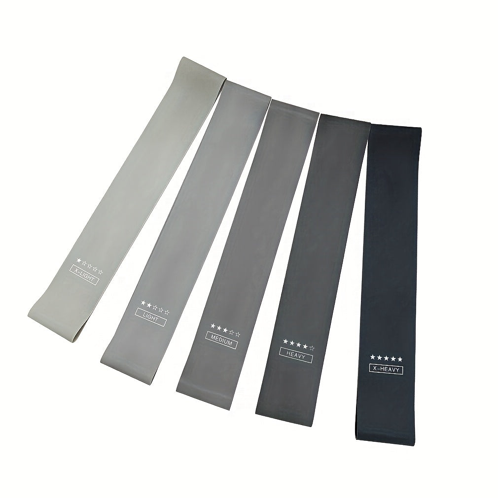 5pcs/set Portable Purple-Haired Gradient Fitness Resistance Bands - Elastic Strength Training Equipment for Yoga, Gym, Pilates | Light Tension, Stackable Design, Mixed Colors, Women'S Weightlifting, Yoga Bands, Gym Workout Ge