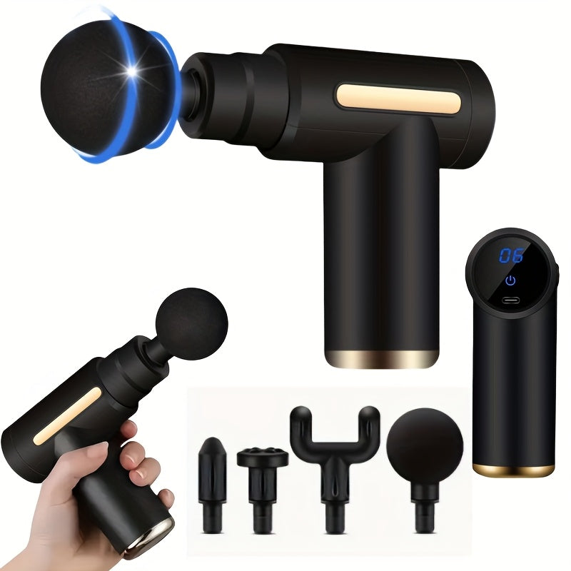 1 USB Rechargeable Muscle Gun, Deep Tissue Handheld Percussion Massager for Body and Neck Relaxation, Ultra-Compact Elegant Design Suitable for Valentine's Day Gym