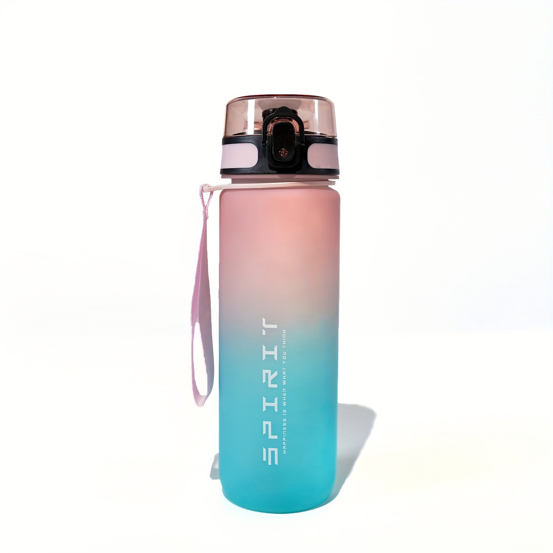 1pc Gradient Color Water Bottle With Straw Lid, Leakproof Sports Flask, Portable With Carry Loop, Insulated For Hot/Cold Beverages, Gym/Outdoor/Travel Use