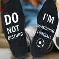 1 Pair Men's Funny Football Socks - "Do Not Disturb I'm Watching Football" Crew Socks with Soccer Ball Designs, Machine Washable - Gift for Soccer Fans, Game Day Party Outfits (Black/White/Blue/Red Options) - Novelty Sports A