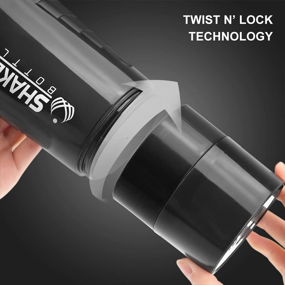 1pc Leak-Proof Protein Shaker Bottle - 16oz Portable Sports Water Bottle for Fitness and Weight Loss