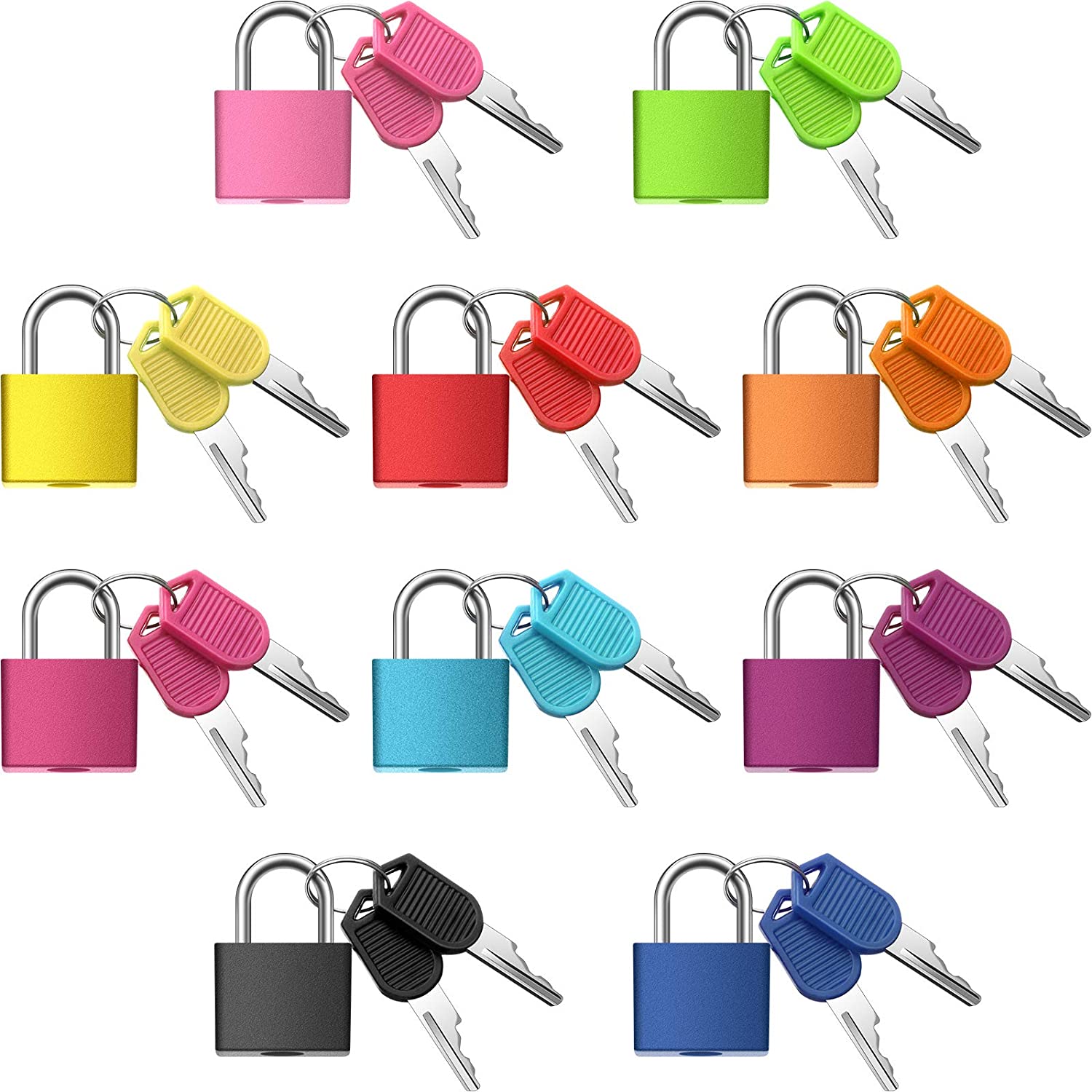 4/6/10pcs Metal Padlocks, Suitcase Locks With Keys, Multicolor Mini Small Keyed Padlock For School Gym Luggage