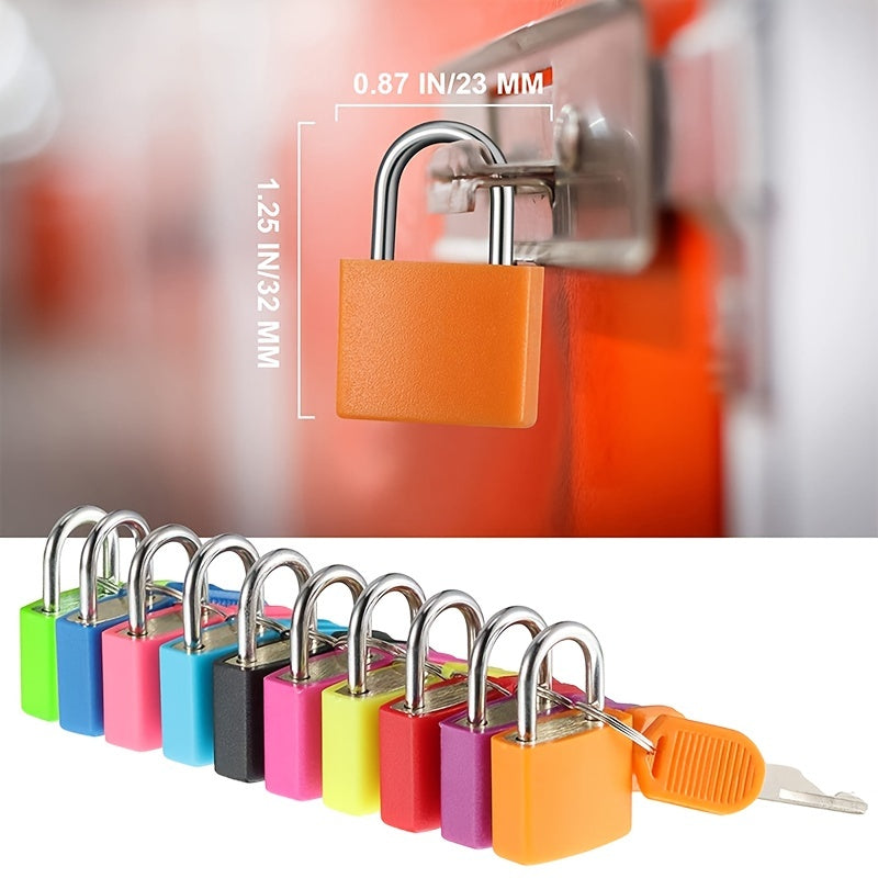 4/6/10pcs Metal Padlocks, Suitcase Locks With Keys, Multicolor Mini Small Keyed Padlock For School Gym Luggage