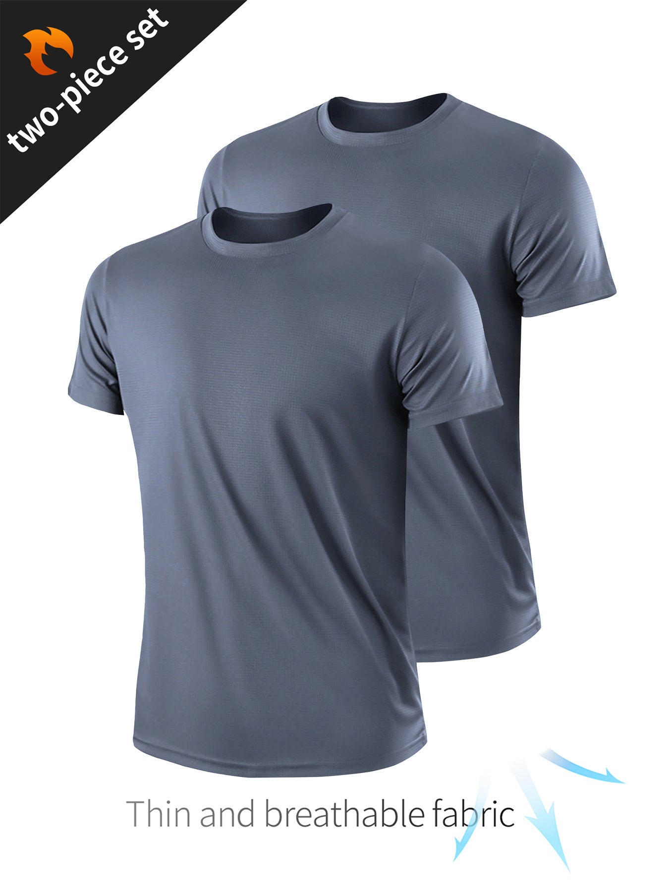 2-Piece Men's Summer Sportswear Set - Ultra-Breathable, Quick-Drying, Short Sleeve Round Neck T-Shirt for Comfortable Workout and Outdoor Activities - Ideal for Summer Fitness, Gym, Running, and Casual Wear