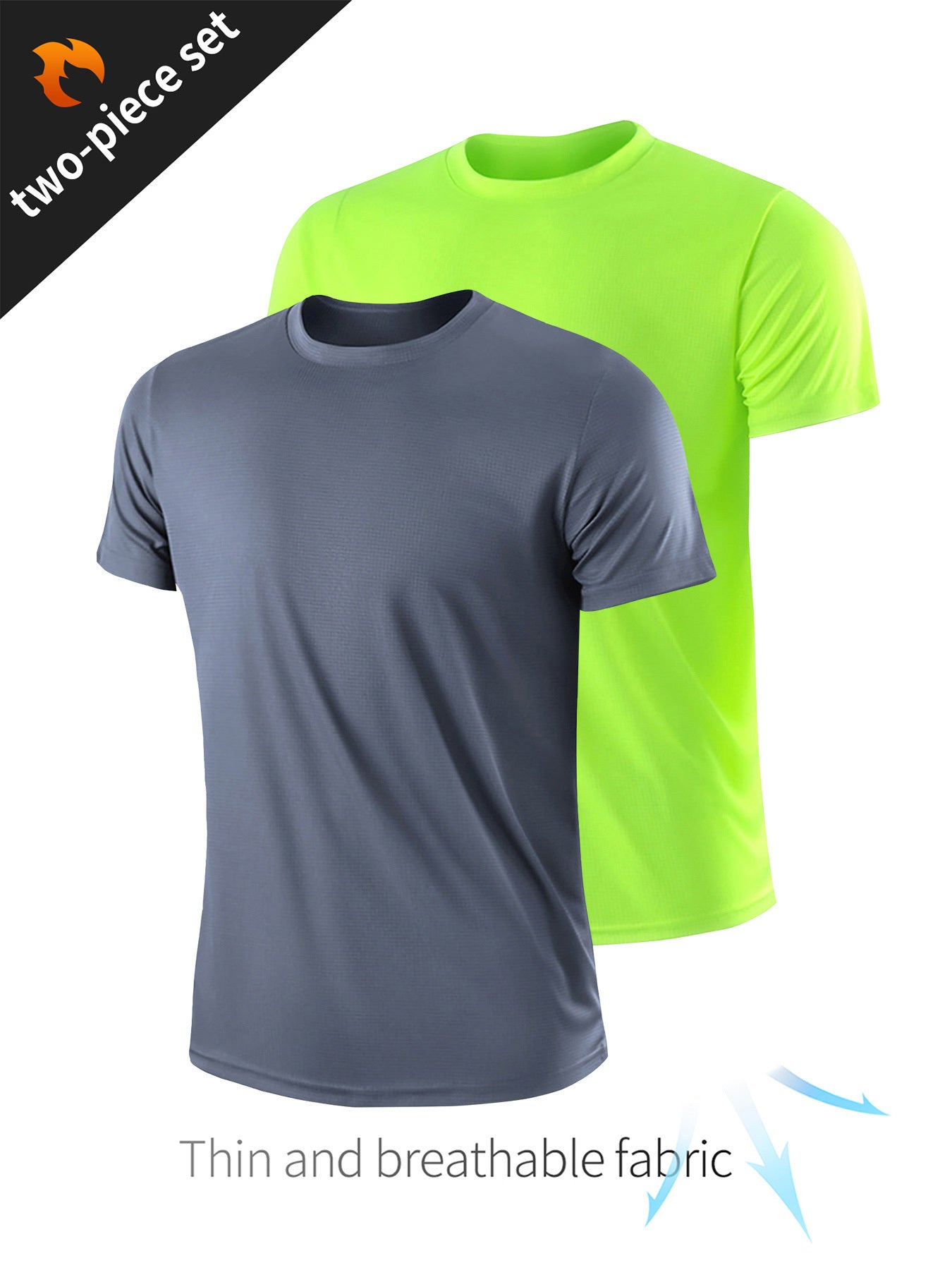 2-Piece Men's Summer Sportswear Set - Ultra-Breathable, Quick-Drying, Short Sleeve Round Neck T-Shirt for Comfortable Workout and Outdoor Activities - Ideal for Summer Fitness, Gym, Running, and Casual Wear