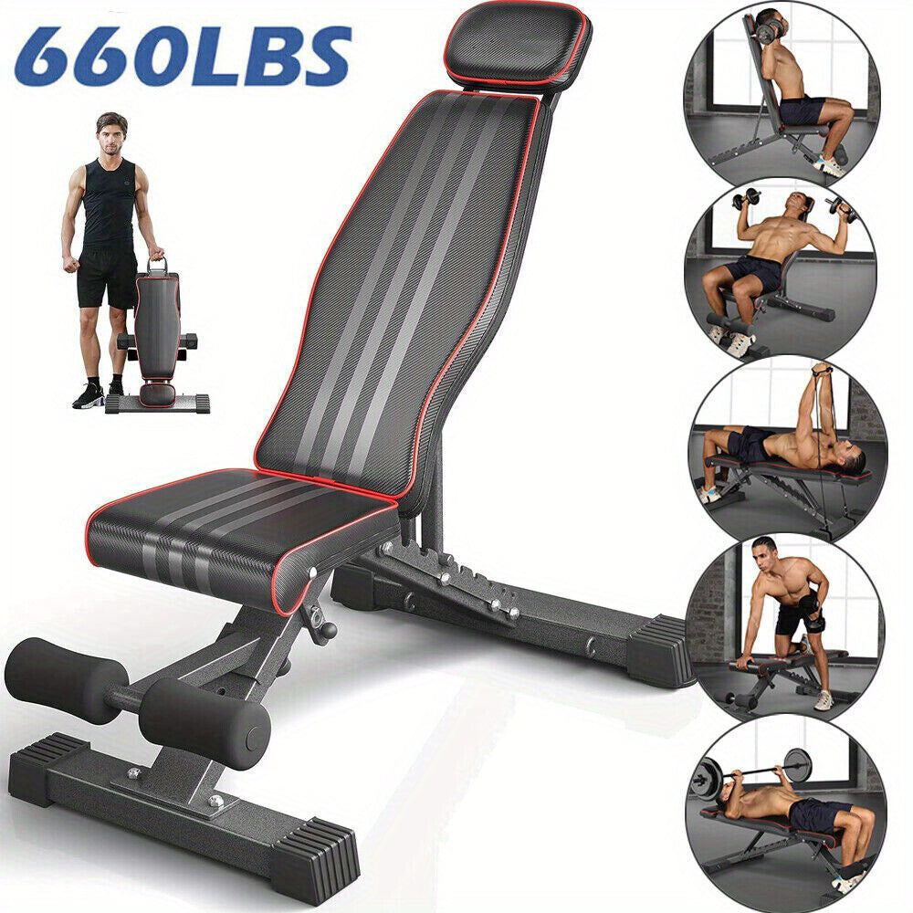 299.37KG Foldable Dumbbell Bench Weight Training Fitness Adjustable Workout Gym