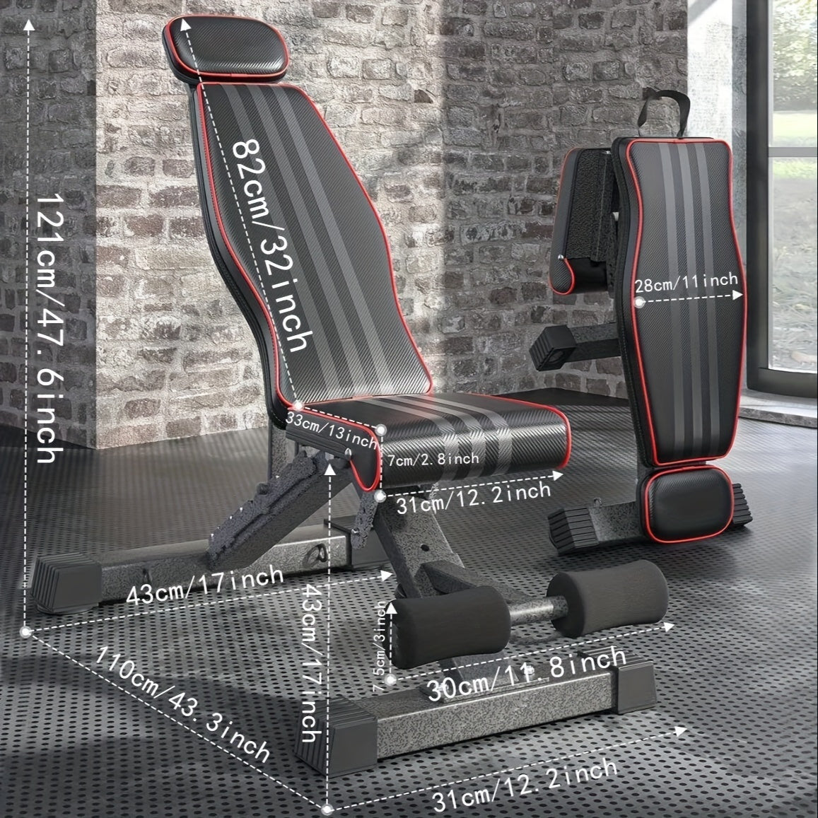 299.37KG Foldable Dumbbell Bench Weight Training Fitness Adjustable Workout Gym