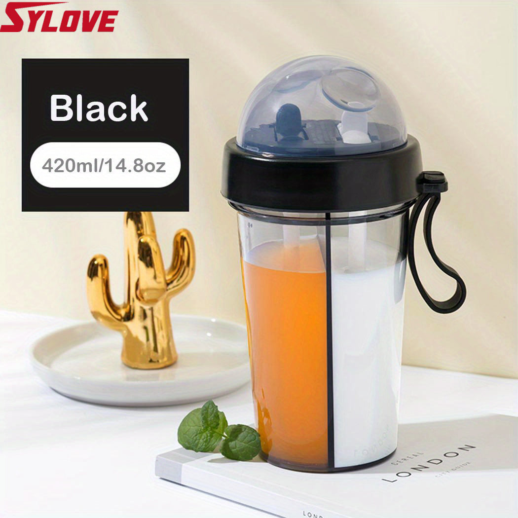 1pc 600ml/21.2oz 420ml/14.8oz Kawaii Double Water Bottles - Portable & Large Capacity - Perfect For Outdoor Activities & Sports