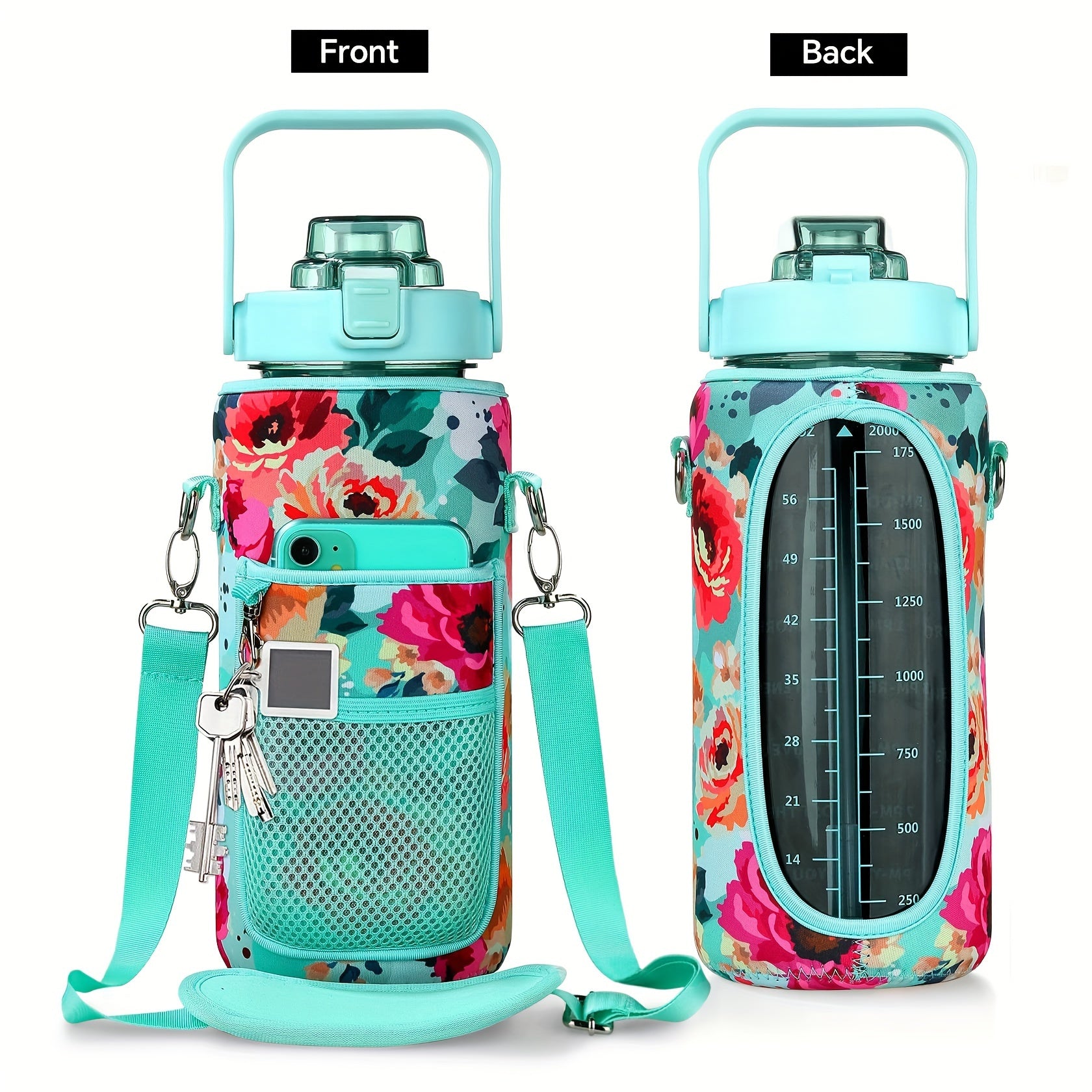 1pc Leak Proof Water Bottle With Straw And Chug Lid, Reusable Insulated With Storage Sleeve And Handle Water Jug For Daily Hydration, Sports, Gym