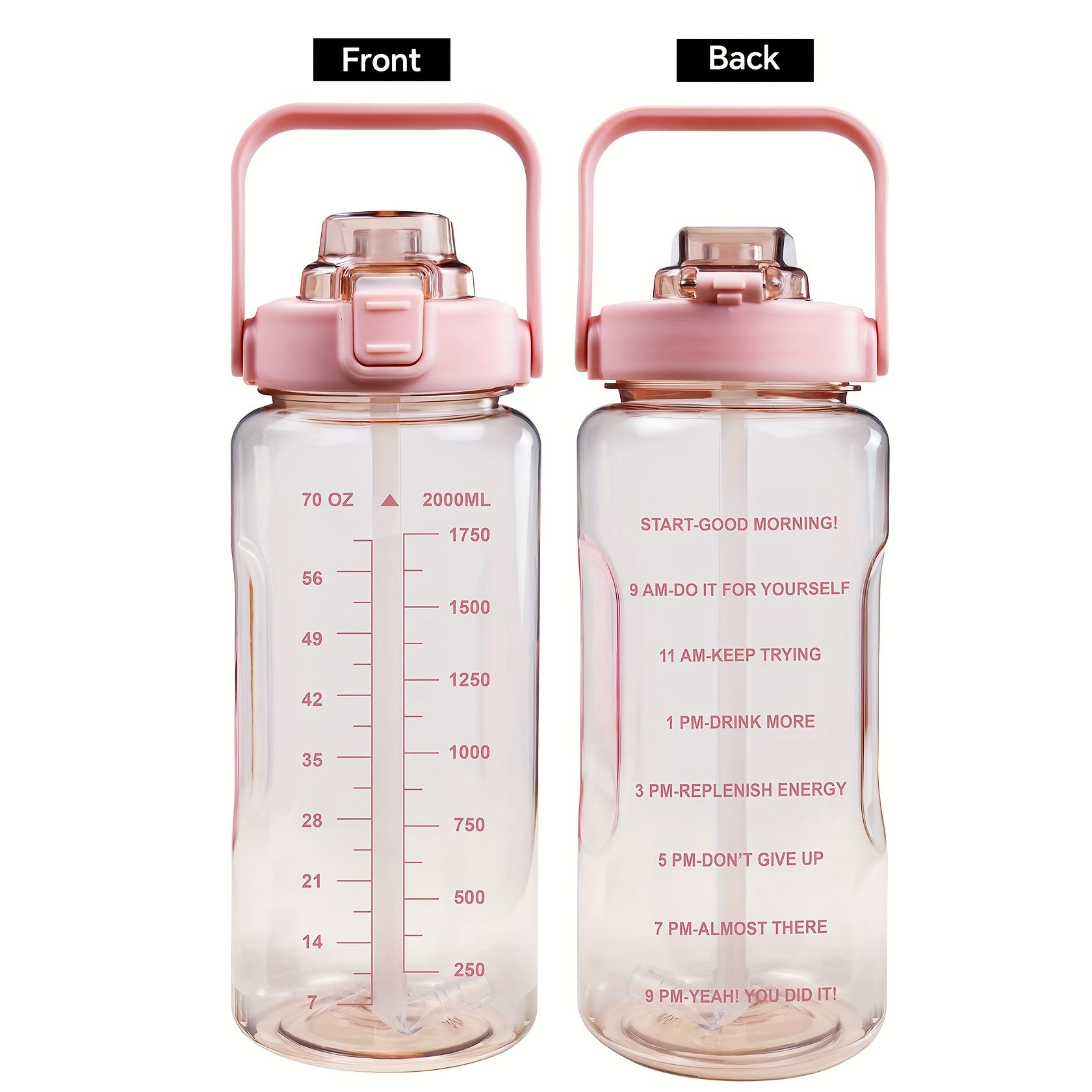 1pc Leak Proof Water Bottle With Straw And Chug Lid, Reusable Insulated With Storage Sleeve And Handle Water Jug For Daily Hydration, Sports, Gym