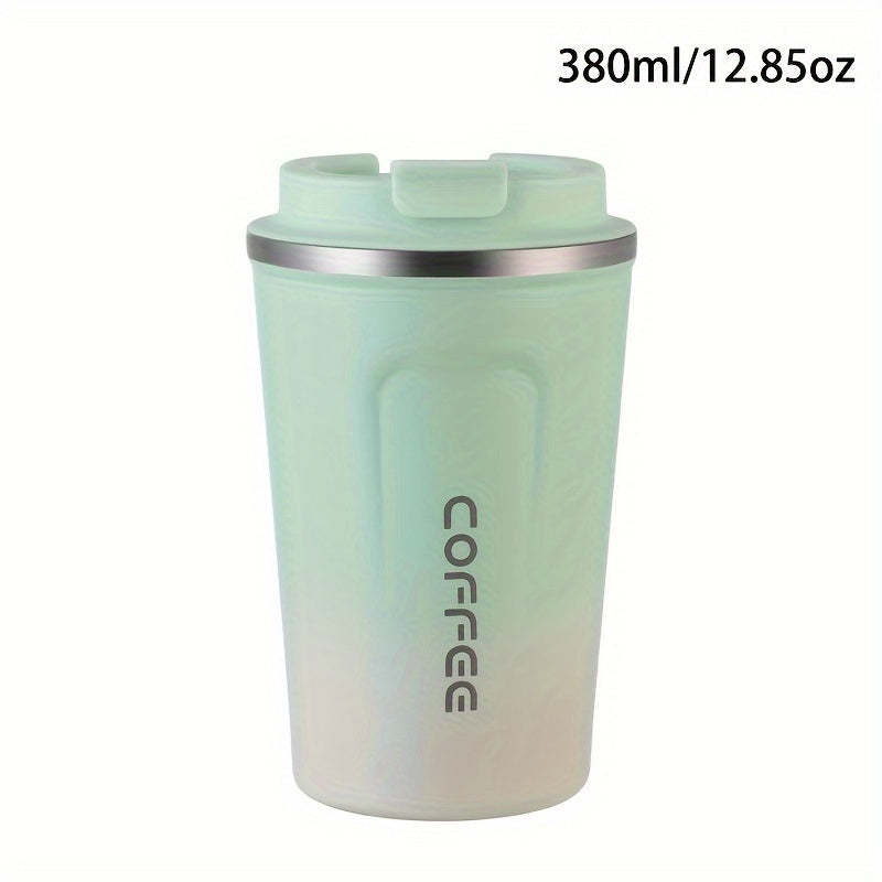 1pc Double Wall Stainless Steel Insulated Coffee Mug, 380ml/510ml, Leak-Proof, Portable, Sealable Lid, BPA-Free, Ideal for Outdoor Camping, Travel, Sports, Gym, Car Use, Hot and Cold Beverages, Perfect Gift for Valentine's, M