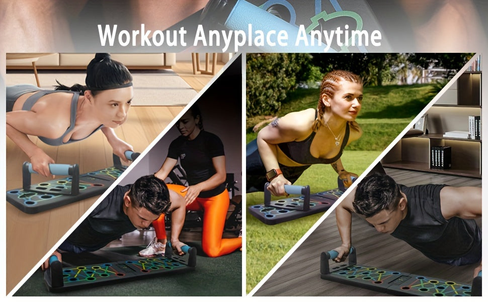 11pcs/set Push Up Board, Portable Foldable With Resistance Band, Home Gym Push Up Bar, Floor Push Up Handle, Professional Strength Training Equipment For Men And Women