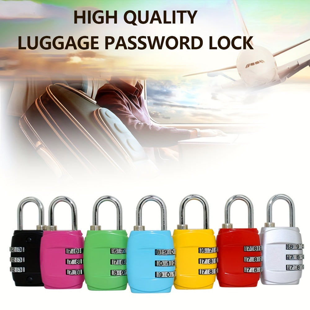 1pc Premium 3-Digit Combination Lock Padlock - Durable, Anti-Theft, Lightweight, Fashionable Lock for Gym, Cabinets, Luggage, and Travel - Easy to Clean, Wet Wipe, and Dry Cloth Maintenance - Black, Red, Rose Red Colors Avail