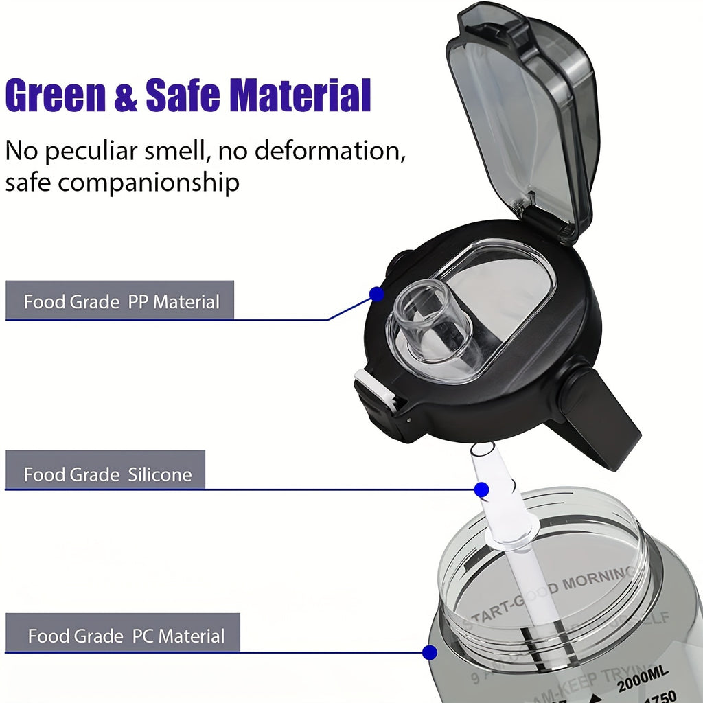 1pc Leak Proof Water Bottle With Straw And Chug Lid, Reusable Insulated With Storage Sleeve And Handle Water Jug For Daily Hydration, Sports, Gym