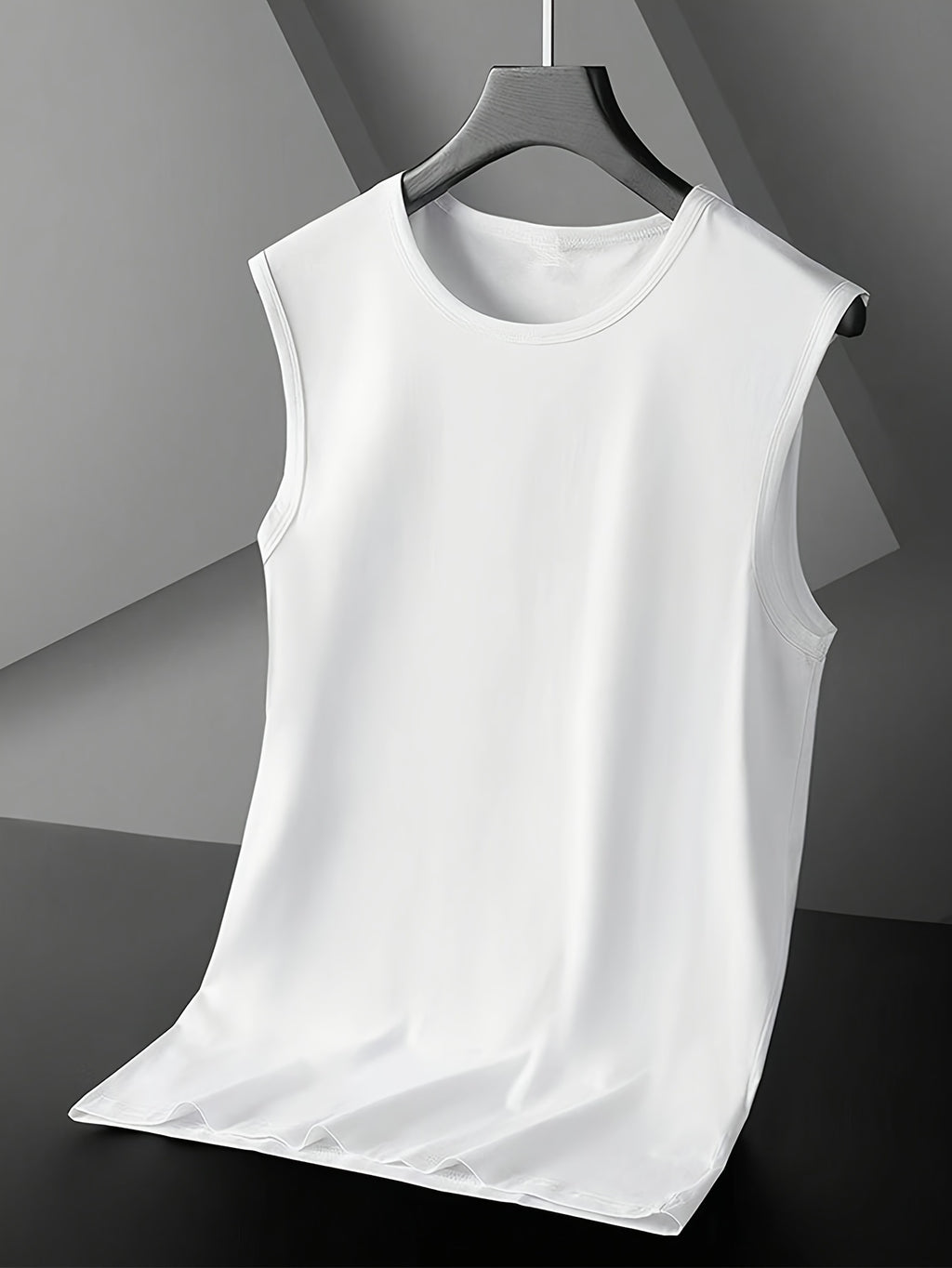 3pcs Quick Dry Men's Solid Sleeveless Sports Tank Top, Breathable Sweat-Wicking Round Neck Basic Style Fitness Gym Wear For Running Outdoor Training