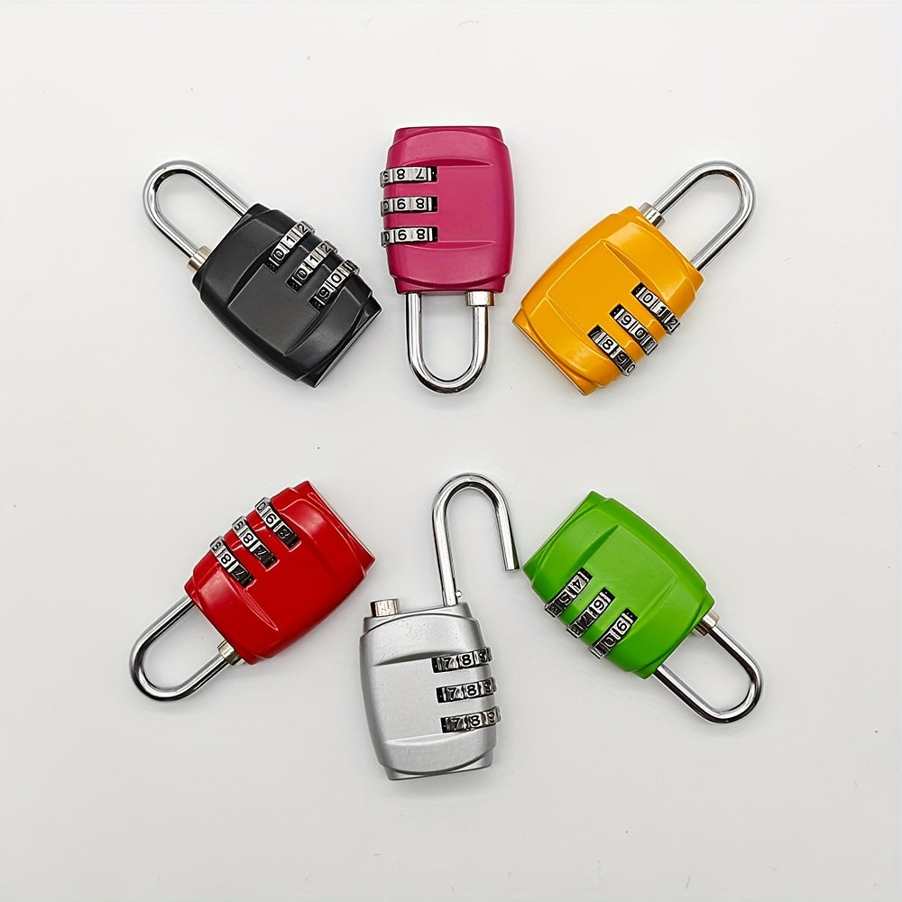 1pc Premium 3-Digit Combination Lock Padlock - Durable, Anti-Theft, Lightweight, Fashionable Lock for Gym, Cabinets, Luggage, and Travel - Easy to Clean, Wet Wipe, and Dry Cloth Maintenance - Black, Red, Rose Red Colors Avail