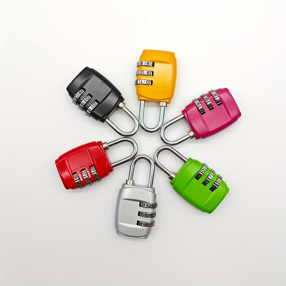 1pc Premium 3-Digit Combination Lock Padlock - Durable, Anti-Theft, Lightweight, Fashionable Lock for Gym, Cabinets, Luggage, and Travel - Easy to Clean, Wet Wipe, and Dry Cloth Maintenance - Black, Red, Rose Red Colors Avail