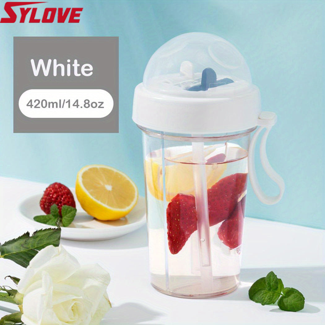 1pc 600ml/21.2oz 420ml/14.8oz Kawaii Double Water Bottles - Portable & Large Capacity - Perfect For Outdoor Activities & Sports