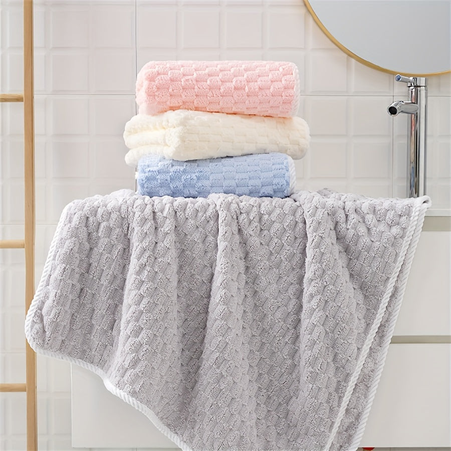 2pcs Ultra-Soft Microfiber Bath Towels - Super Absorbent, Quick-Dry Waffle Weave Towels For Daily Use, Spa, Gym & Travel - Fragrance-Free, Polyester/Polyamide Blend Microfiber Hair Towel Microfiber Towel