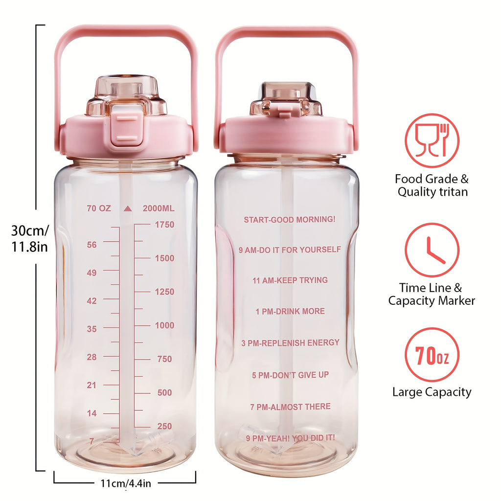 1pc Leak Proof Water Bottle With Straw And Chug Lid, Reusable Insulated With Storage Sleeve And Handle Water Jug For Daily Hydration, Sports, Gym
