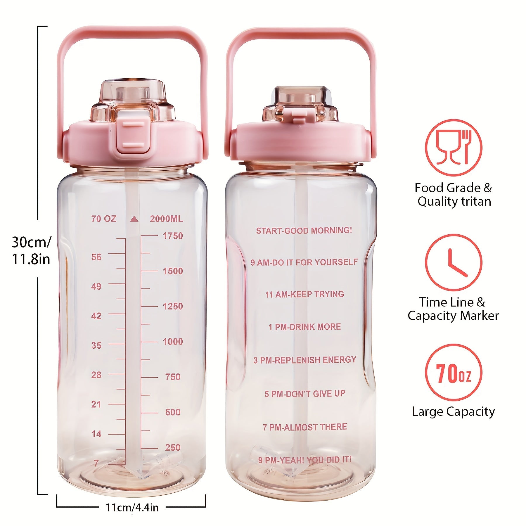 1pc Leak Proof Water Bottle With Straw And Chug Lid, Reusable Insulated With Storage Sleeve And Handle Water Jug For Daily Hydration, Sports, Gym