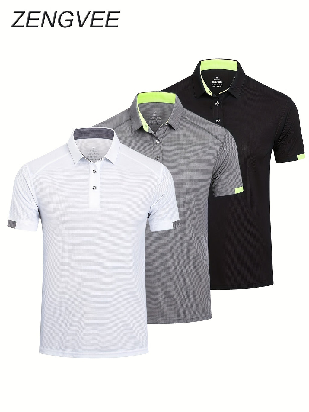 3pcs Mens Shirts Short Sleeve Breathable Quick Dry Golf Shirts Mens Running Sports Tee Top Gym Workout T Shirts