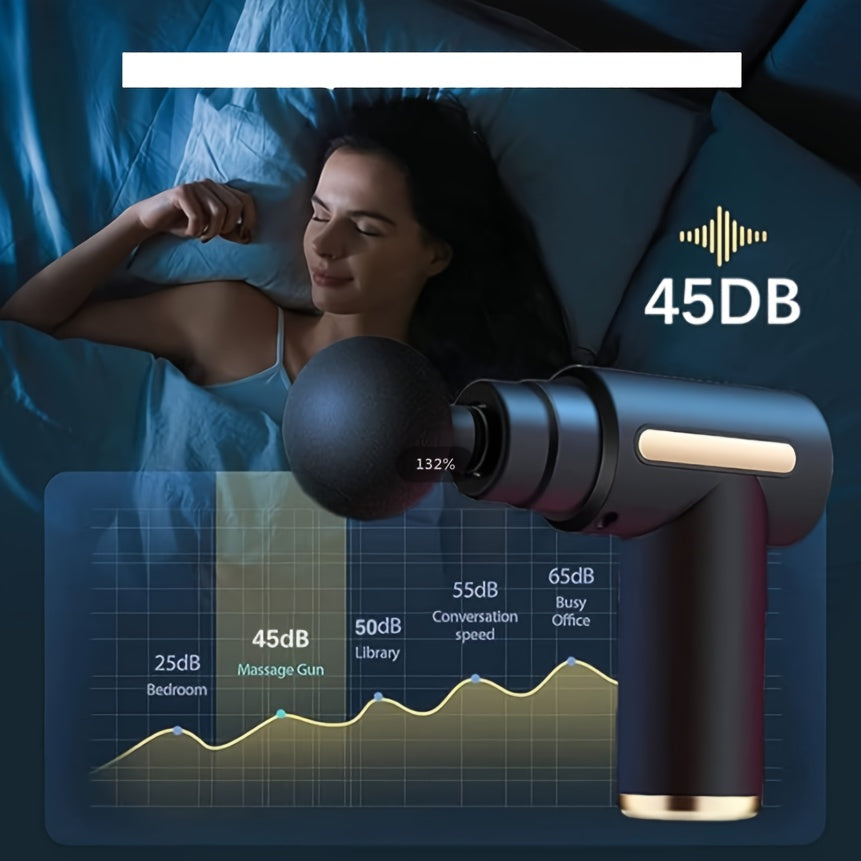 1pc Fascia Electric Massager Gun, Deep Tissue Percussion Electric Muscle Massager, Portable Handheld Ultra-Quiet Brushless Motor, For Sports Gym valentine's day for him