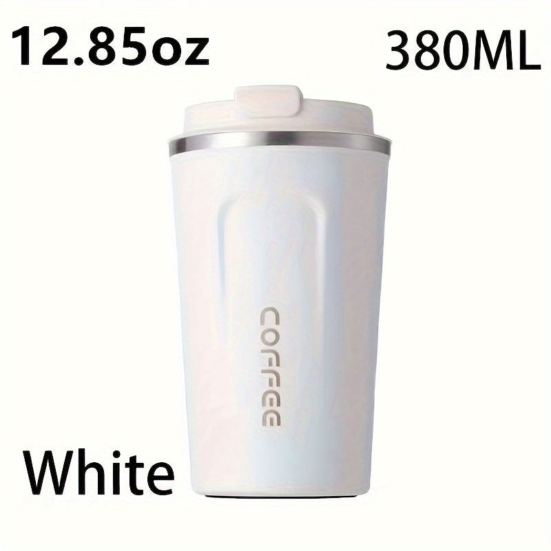 1pc Double Wall Stainless Steel Insulated Coffee Mug, 380ml/510ml, Leak-Proof, Portable, Sealable Lid, BPA-Free, Ideal for Outdoor Camping, Travel, Sports, Gym, Car Use, Hot and Cold Beverages, Perfect Gift for Valentine's, M