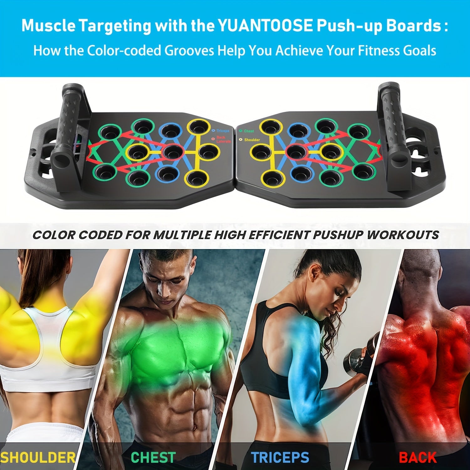 1pc 28 Holes Multifunctional Folding Push-up Board For Home And Gym Workouts