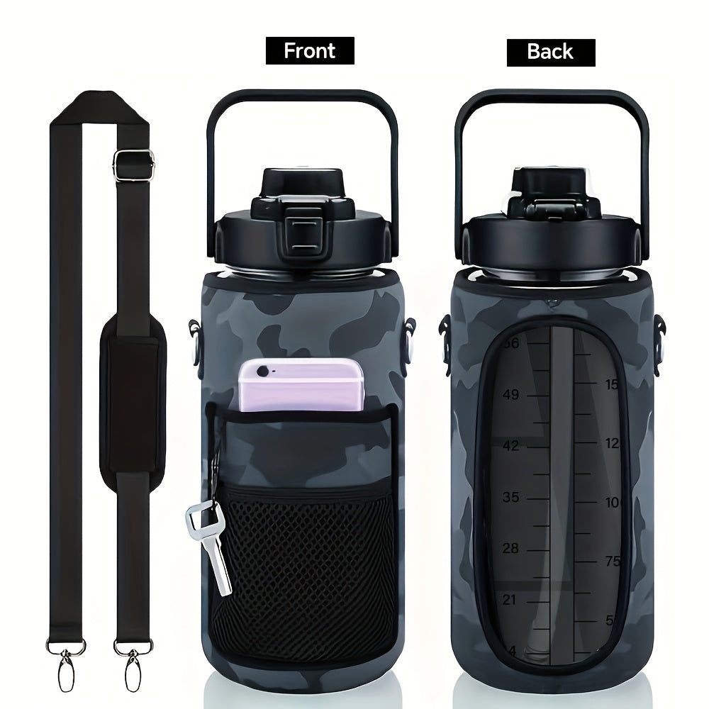 1pc Leak Proof Water Bottle With Straw And Chug Lid, Reusable Insulated With Storage Sleeve And Handle Water Jug For Daily Hydration, Sports, Gym