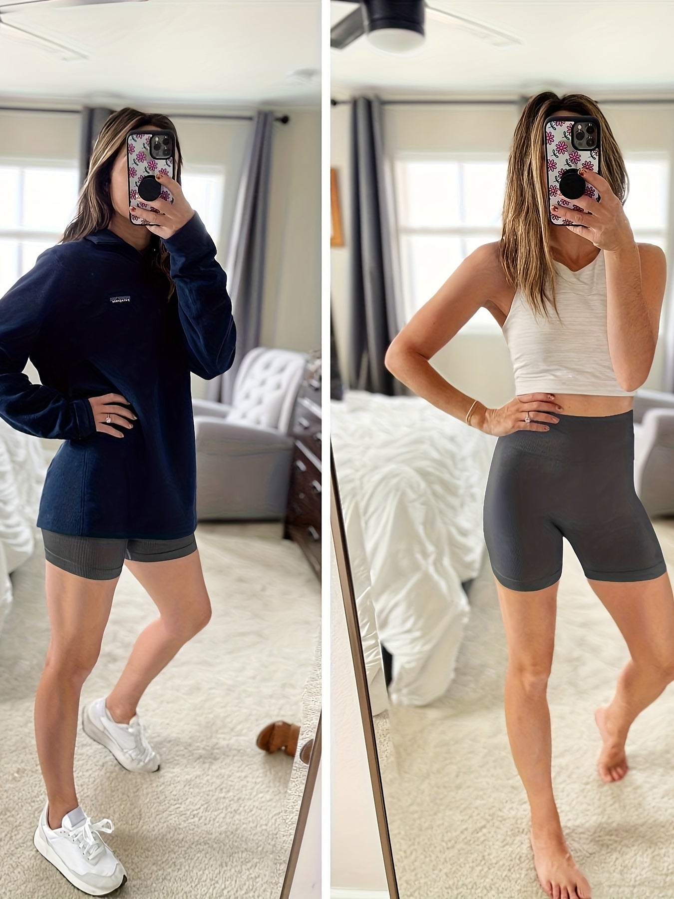 3pcs Women's High-Waisted Yoga Shorts - Seamless Athletic Gym Leggings with Ribbed Detailing, High-Stretch Non-See-Through Fabric, All-Season Workout & Casual Wear (Black/Grey/Maroon), Fitness Apparel | Minimalist Sporty Styl