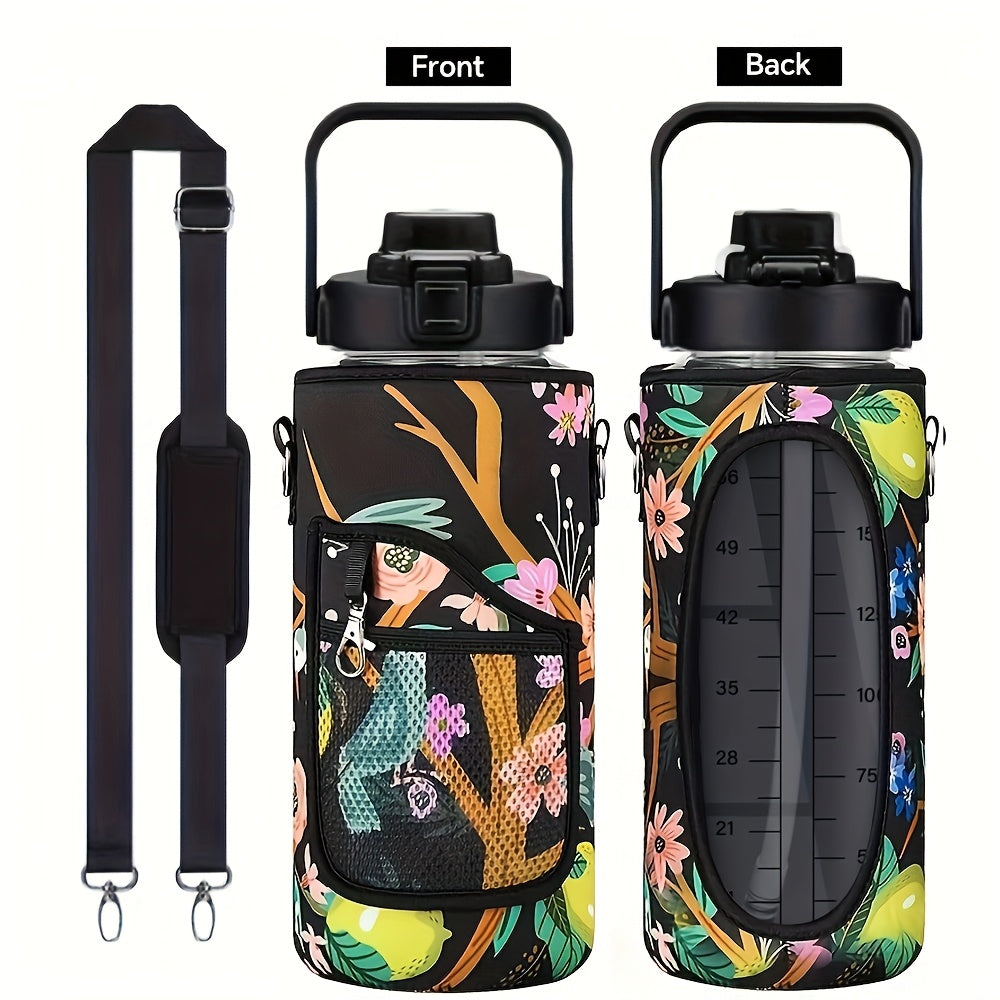 1pc Leak Proof Water Bottle With Straw And Chug Lid, Reusable Insulated With Storage Sleeve And Handle Water Jug For Daily Hydration, Sports, Gym