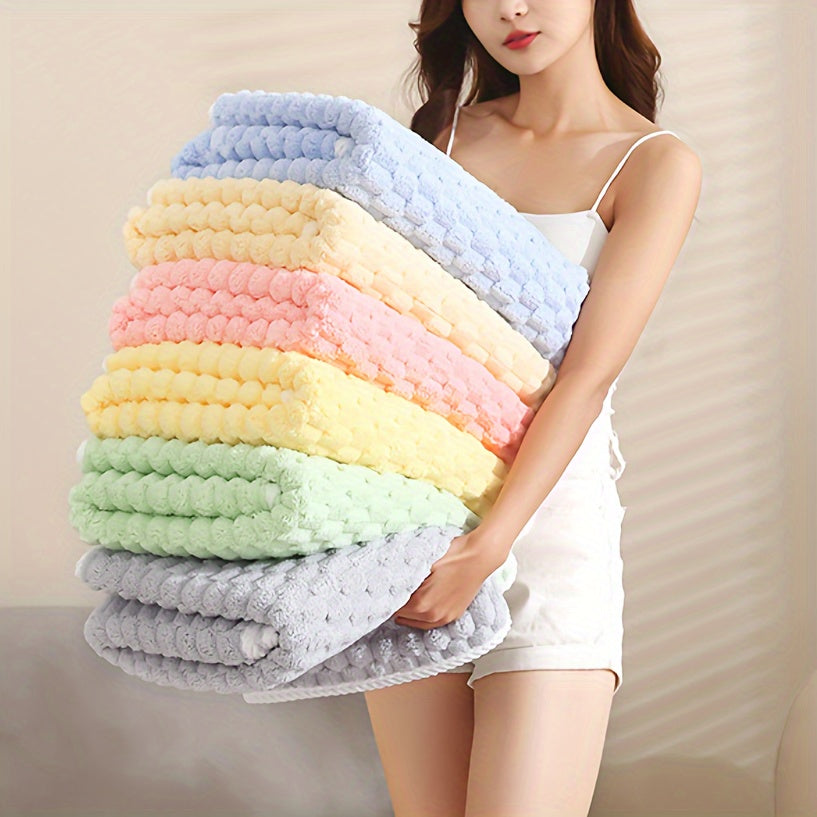 2pcs Ultra-Soft Microfiber Bath Towels - Super Absorbent, Quick-Dry Waffle Weave Towels For Daily Use, Spa, Gym & Travel - Fragrance-Free, Polyester/Polyamide Blend Microfiber Hair Towel Microfiber Towel