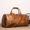 1pc Men's Genuine Leather Travel Bag, Top Layer Cowhide Crossbody Bag, Large Capacity Duffle Bag, Vintage Hand-held Gym Bag, Christmas, Halloween, Thanksgiving Day Gift