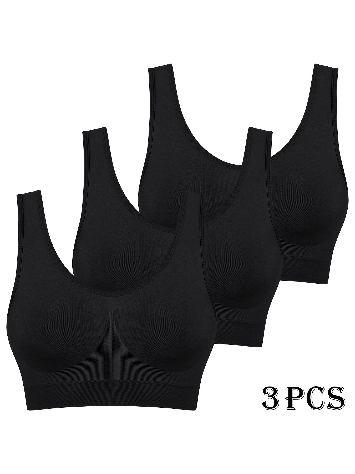 3pcs Women's Seamless Comfort High Elasticity Single Layer Thin Unpadded Sports Bra, Gym Wear, Workout Bra, Minimalist Style, Seamless Design, Stretchy Material, Supportive Bra, Comfortable Bra, Yoga Lovers, Women's Activewea