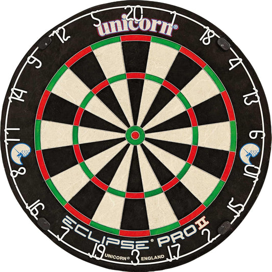 Dartboard Darts Board | Eclipse Pro/Eclipse Pro 2 | Flat Profile Number Ring | Championship Quality Sisal Bristle | Staple-Free Construction