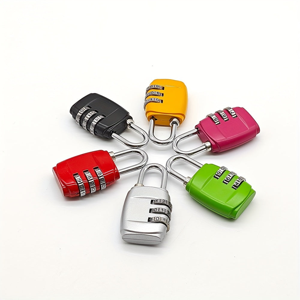 1pc Premium 3-Digit Combination Lock Padlock - Durable, Anti-Theft, Lightweight, Fashionable Lock for Gym, Cabinets, Luggage, and Travel - Easy to Clean, Wet Wipe, and Dry Cloth Maintenance - Black, Red, Rose Red Colors Avail