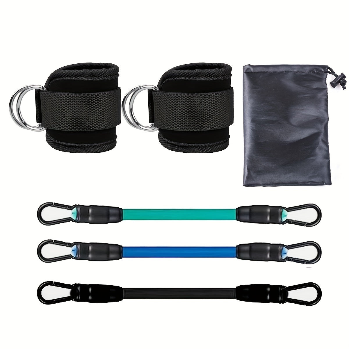 Adjustable Ankle Resistance Bands Set with Ankle Strap for Home Gym Booty and Leg Strength Training Equipment