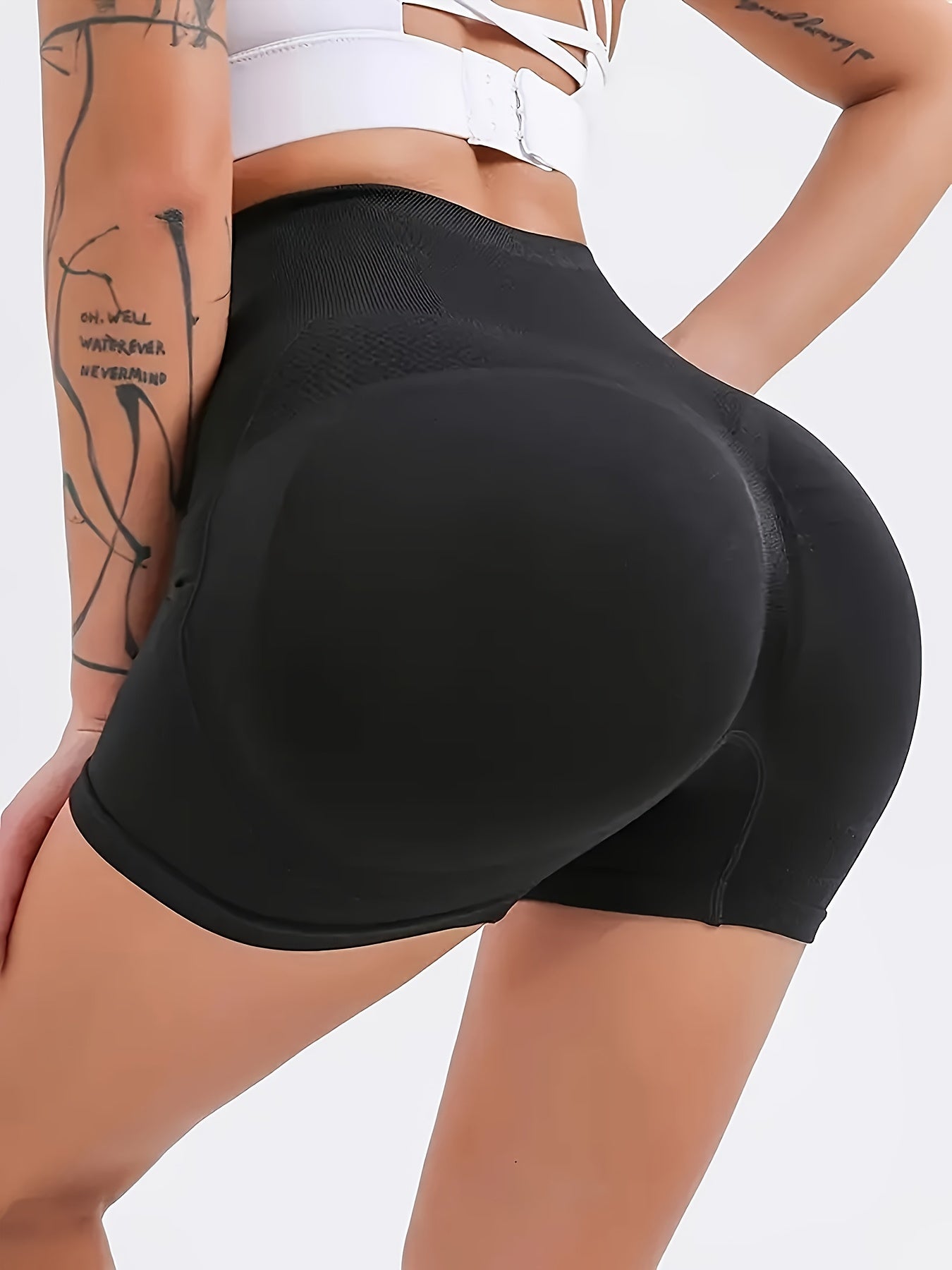 4pcs Women'S High-Waisted Yoga Shorts - Tummy Control Butt-Lifting Breathable Quick-Dry Workout Shorts in Black/Grey/Pink/Beige - High-Elasticity Fitness Running Shorts, Suitable for Yoga and Gym Wear | Seamless Design | High