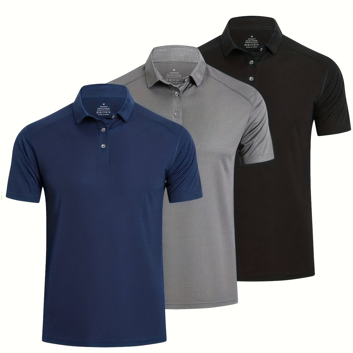 3pcs Mens Shirts Short Sleeve Breathable Quick Dry Golf Shirts Mens Running Sports Tee Top Gym Workout T Shirts