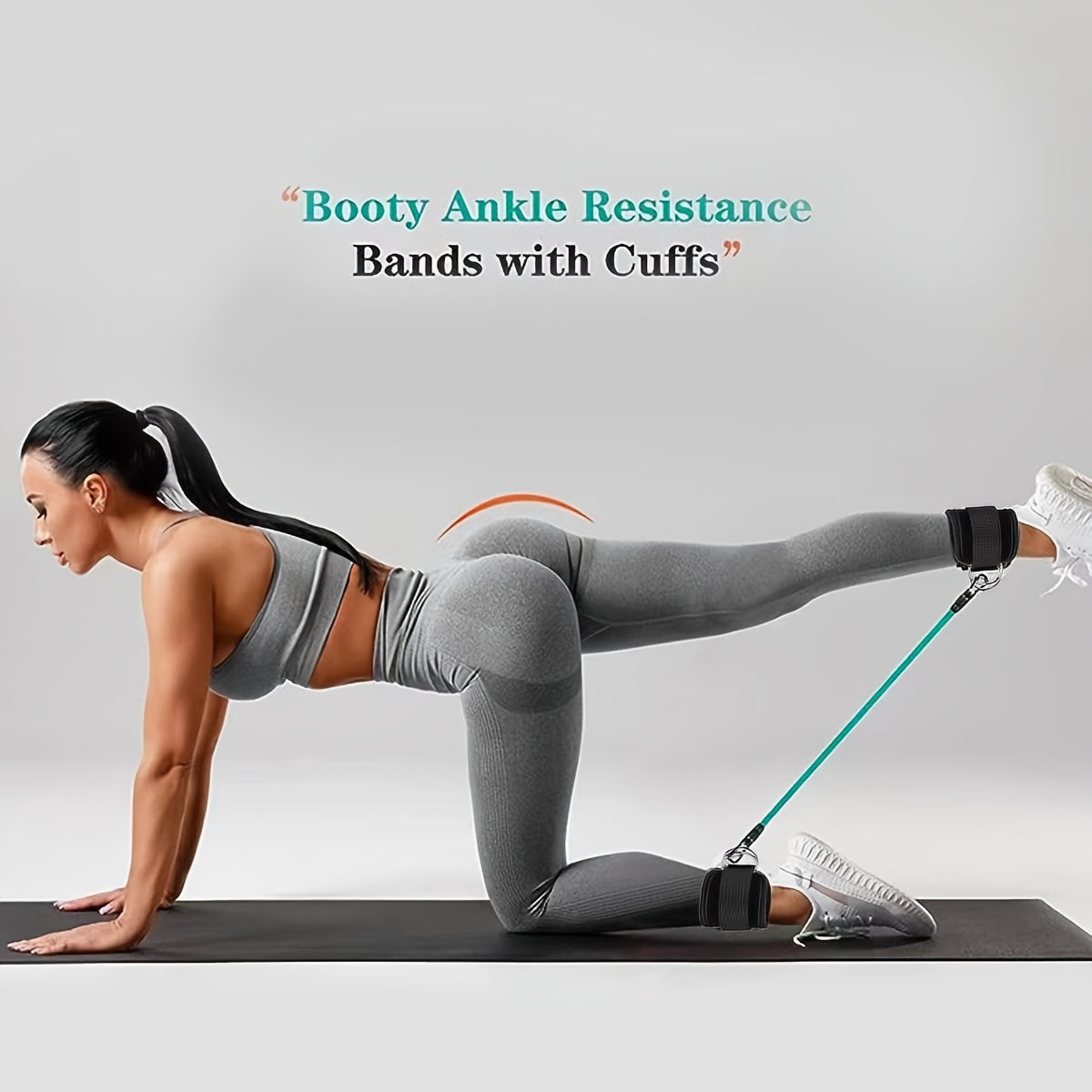 Adjustable Ankle Resistance Bands Set with Ankle Strap for Home Gym Booty and Leg Strength Training Equipment