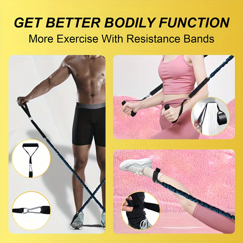 11pcs/set Push Up Board, Portable Foldable With Resistance Band, Home Gym Push Up Bar, Floor Push Up Handle, Professional Strength Training Equipment For Men And Women