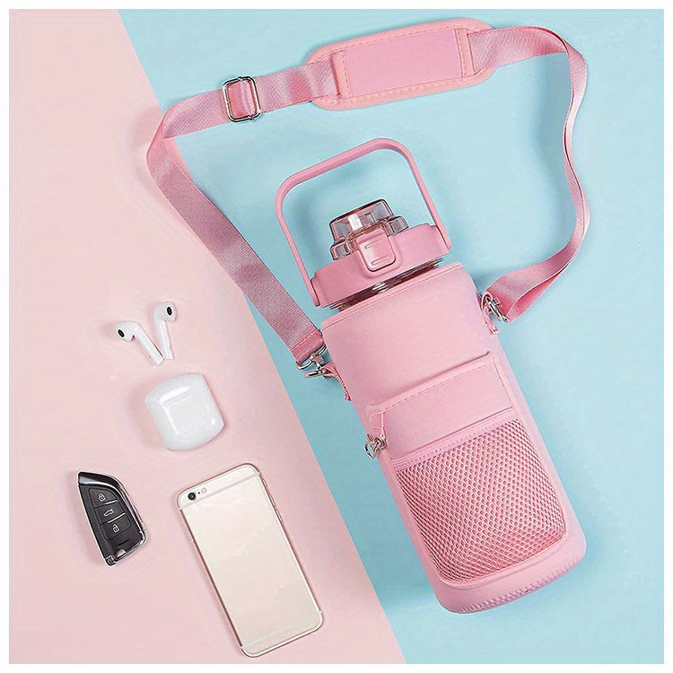 1pc Leak Proof Water Bottle With Straw And Chug Lid, Reusable Insulated With Storage Sleeve And Handle Water Jug For Daily Hydration, Sports, Gym