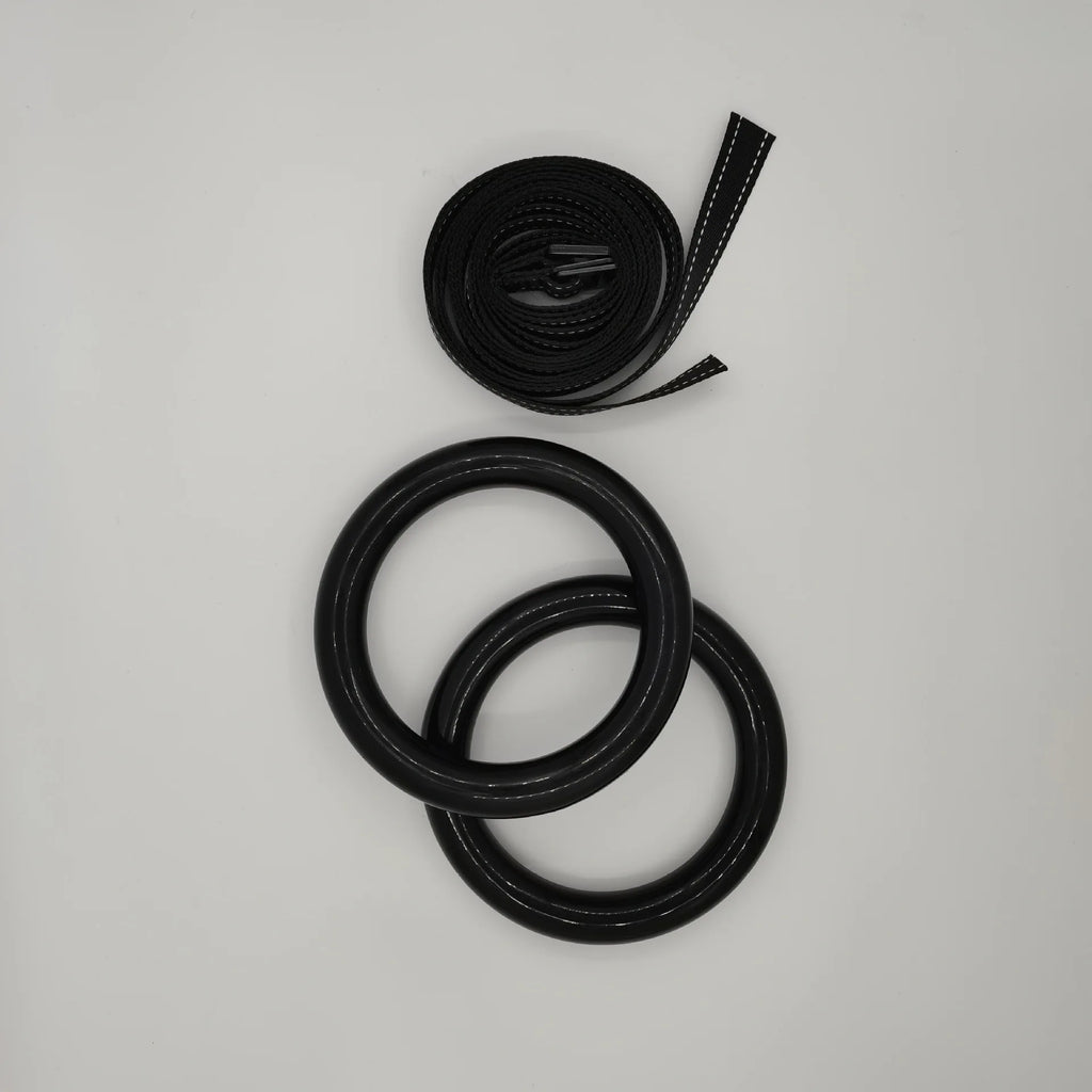 1Pair Gymnastic Rings 1000lbs Capacity with 1/2M Adjustable Buckle Straps Pull Up Exercise Rings Non-Slip Rings for Home Fitness