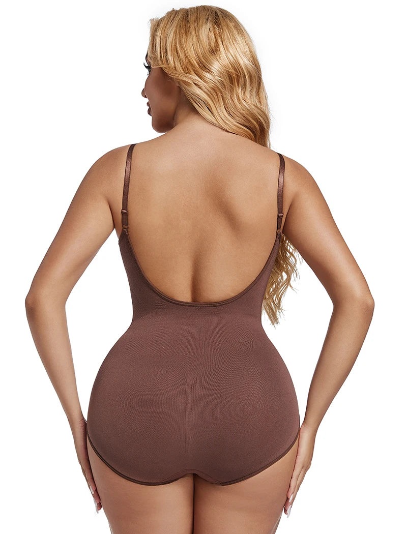 Low Back Bodysuits Shapewear for Women Open Crotch Body Shaper Sexy Tummy Control Push Up Corset Tank Top Backless Underwear