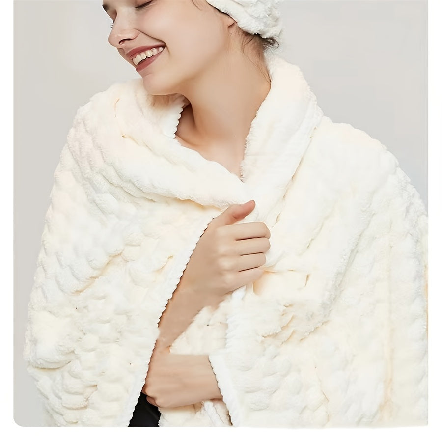 2pcs Ultra-Soft Microfiber Bath Towels - Super Absorbent, Quick-Dry Waffle Weave Towels For Daily Use, Spa, Gym & Travel - Fragrance-Free, Polyester/Polyamide Blend Microfiber Hair Towel Microfiber Towel