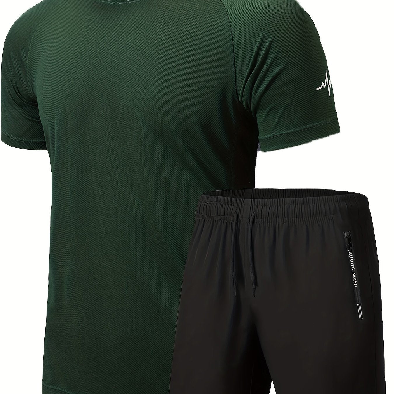 2pcs Men's Workout Set - Short Sleeve T-shirt and Drawstring Shorts for Basketball, Football, Exercise, Training, Running, and Gym - Solid Color, Comfortable Fit, Moisture-Wicking Fabric