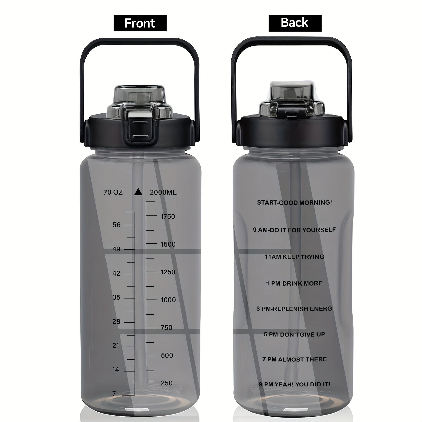 1pc Leak Proof Water Bottle With Straw And Chug Lid, Reusable Insulated With Storage Sleeve And Handle Water Jug For Daily Hydration, Sports, Gym