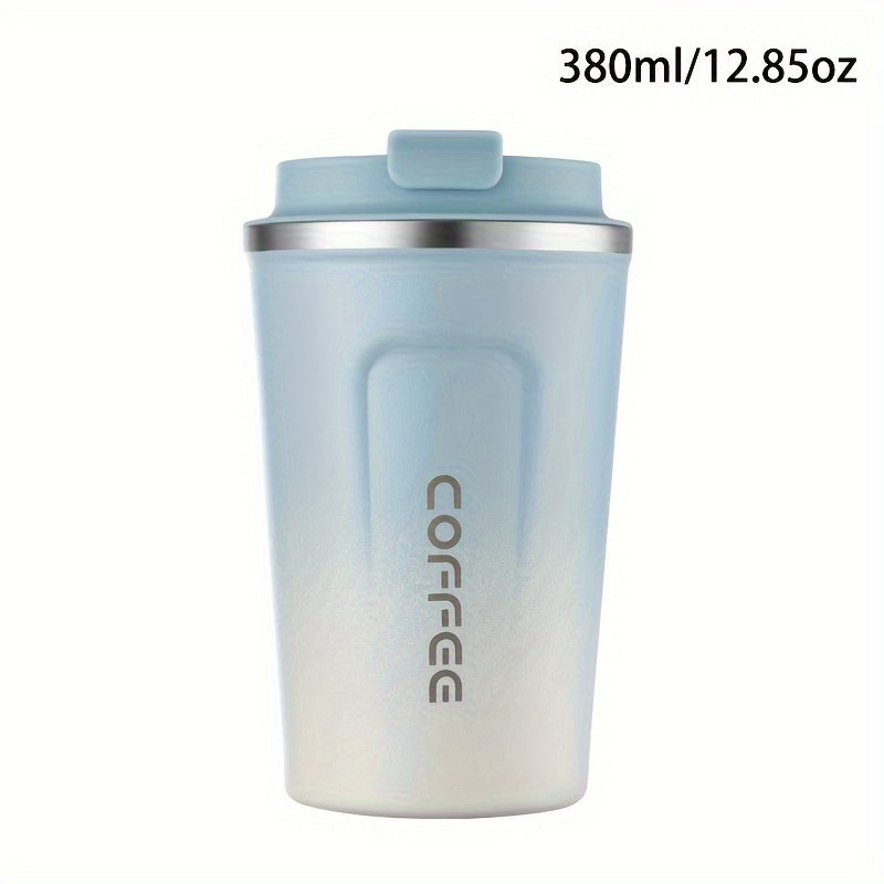 1pc Double Wall Stainless Steel Insulated Coffee Mug, 380ml/510ml, Leak-Proof, Portable, Sealable Lid, BPA-Free, Ideal for Outdoor Camping, Travel, Sports, Gym, Car Use, Hot and Cold Beverages, Perfect Gift for Valentine's, M