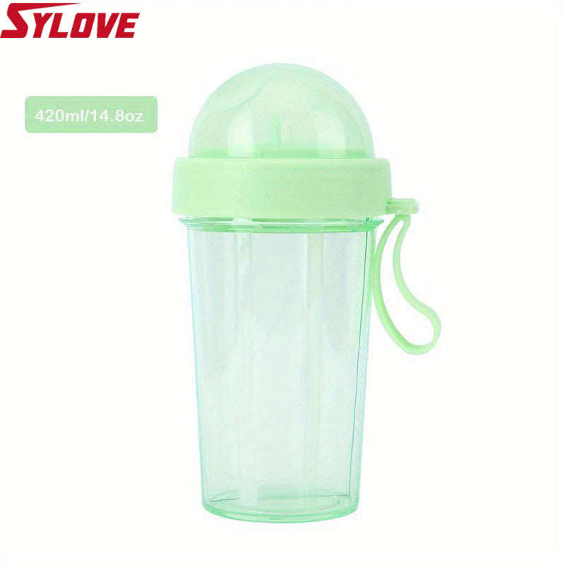 1pc 600ml/21.2oz 420ml/14.8oz Kawaii Double Water Bottles - Portable & Large Capacity - Perfect For Outdoor Activities & Sports